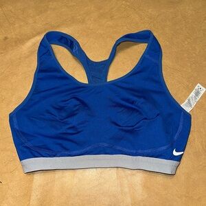 COPY - Nike Blue and Gray Sports Bra with Racerback Design